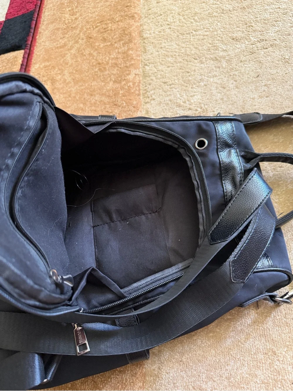 Younne Men's Black Nylon Backpack